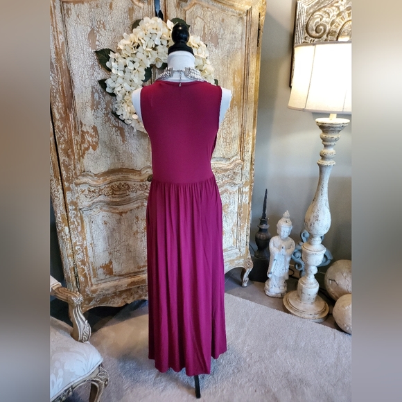 New Ava &Viv Rasberry Plum sleeveless Maxi 1X - Picture 8 of 13